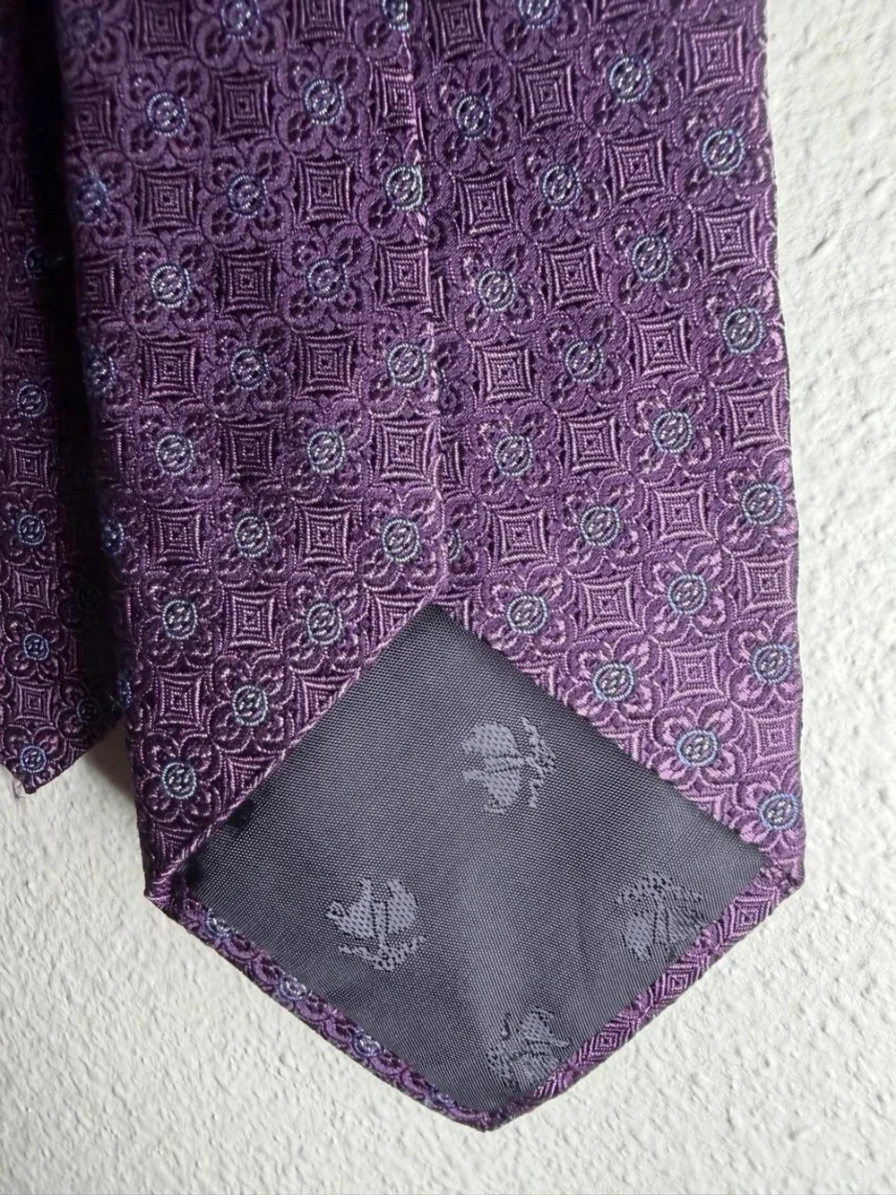Men's Purple Geometric Silk Tie